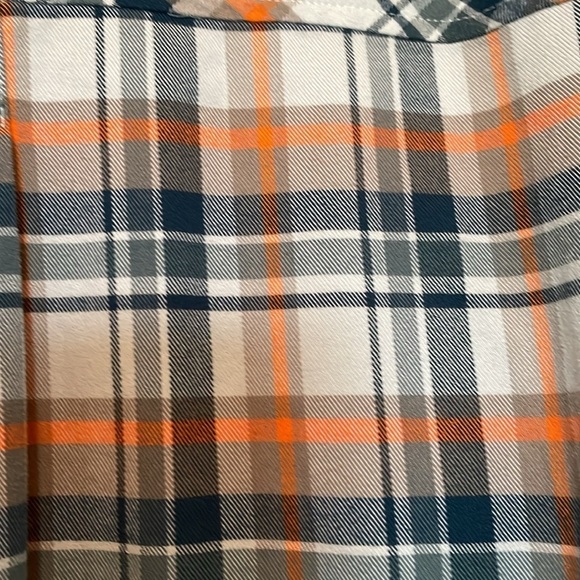 L.L.BEAN women’s XL Plaid Shirt Organic Cotton Blend. Green, Orange, Blue, Sage - Picture 8 of 11